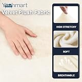 Yeahmart Thick Velvet Sofa Cover 2 Seater Premium Stretch Slipcover Beige view 3