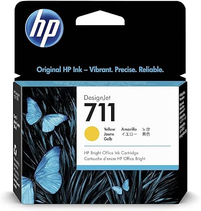 HP 711 Yellow Ink Cartridge 29ml for Designjet T120 T520 T125 T525 T130 T530