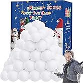 Homiar 50 Pack Snow Toy Balls for Kids Indoor, Artificial Snow Fight Balls Kids Toys, Indoor Snow Fight Ball Set, Soft Snow F