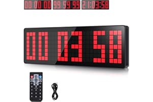 AnExer Gym Timers, 13.2" Large Digital Wall Timer Clock with Countdown & Up Stopwatch, Remote Control for Living Room, Office