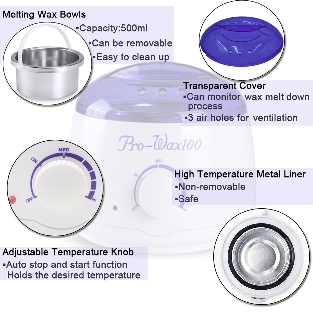 RioRand Wax Warmer Hair Removal Kit with Hard Wax Beans and Waxing Spatula