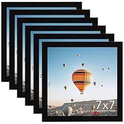 7x7 Picture Frame Set of 6 Black for Wall Hanging