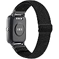 WONMILLE Adjustable Smartwatch Replacement Straps for SW021 ID205L/SW025 ID205S Veryfitpro Sport Watch, Soft Nylon Stretchy Elastics Sport Wristband 19mm Bands Accessory