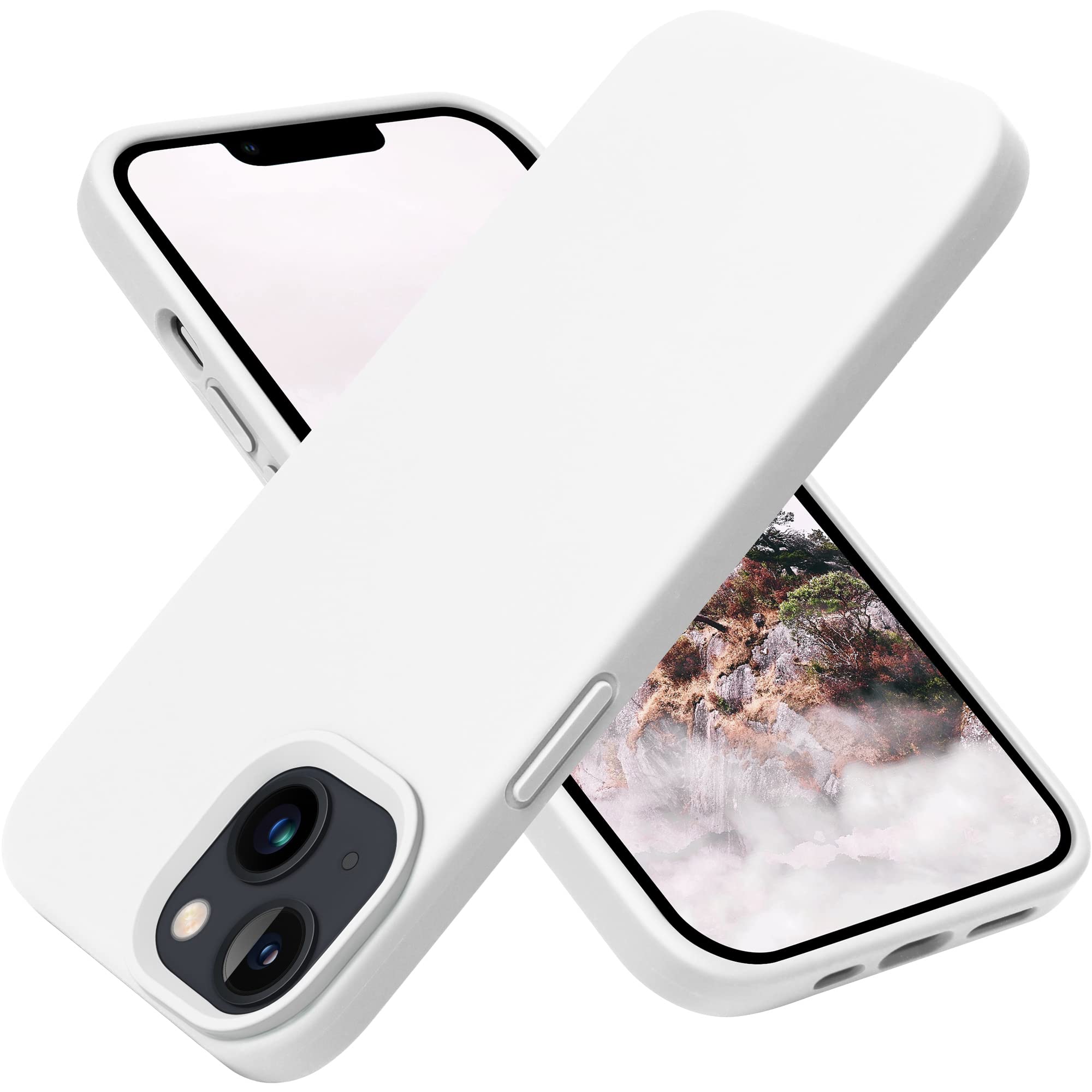 Photo 1 of OTOFLY Designed for iPhone 13 Case, Silicone Shockproof Slim Thin Phone Case for iPhone 13 6.1 inch White
