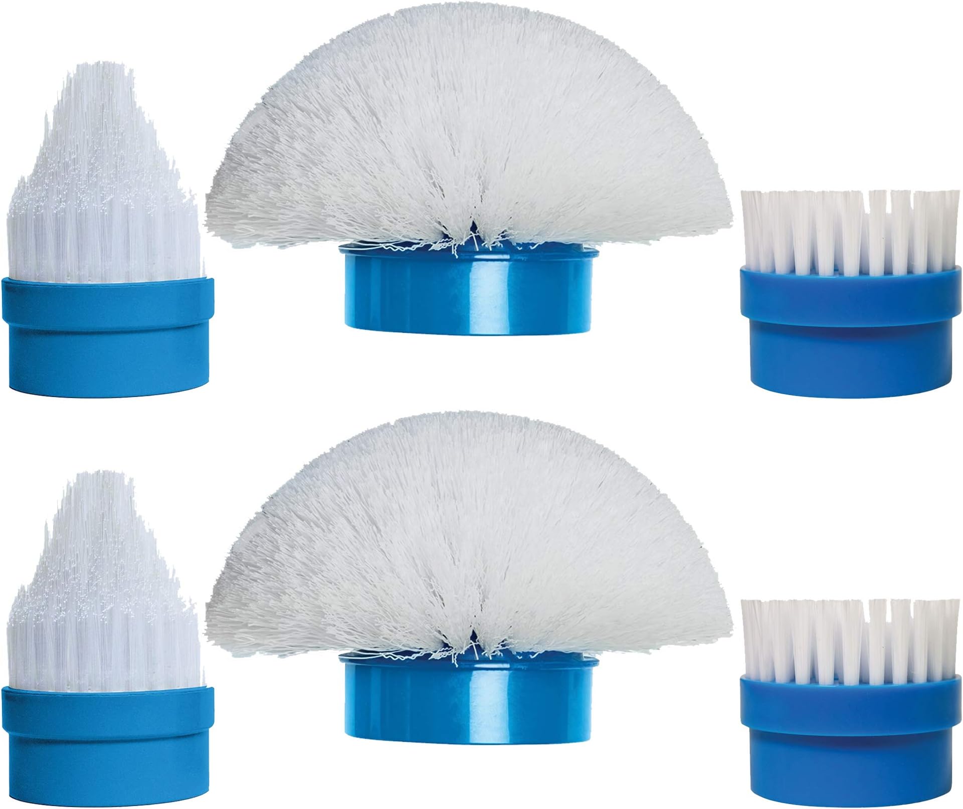 Actibrush Set of 6 Replacement Brushes – Ideal for Cleaning Tiles, Joints, Showers, Baths, Sinks, Door Rails, Outdoor Furniture, Wheels, Boats, Bikes, Etc.