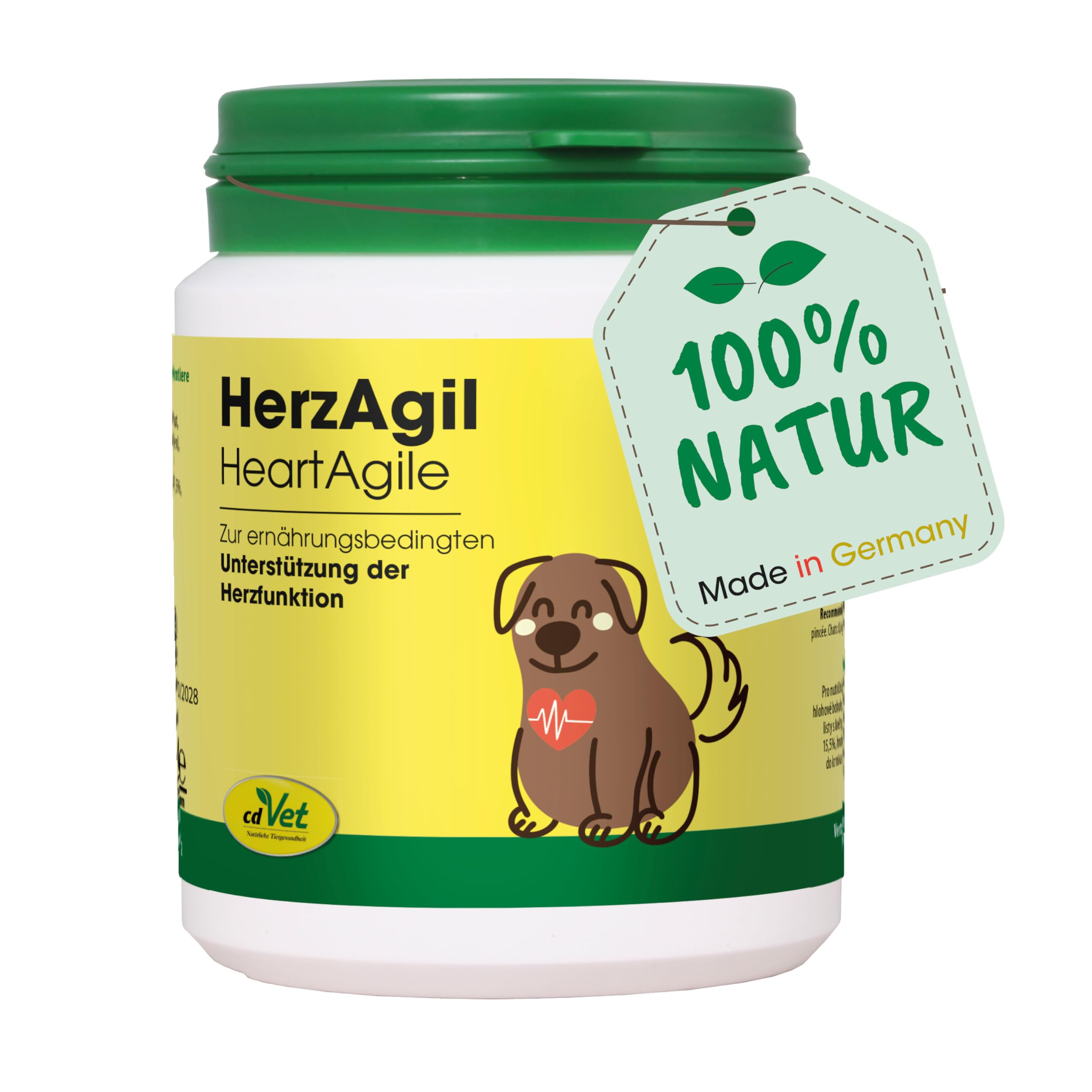 cdVet Naturprodukte HerzAgil 70 g - Dog, cat, pets - Complementary feed - support of the heart function - general vitality promotion - support of the cardiovascular system -