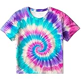Jyvaxi Kids Tie Dye Shirt for Boys Girls Children Tie-Dye Hippes Tshirt Short Sleeve Tee Shirt for Todder