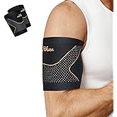 ITHW Copper Bicep Tendonitis Brace, Upper Arm Compression Sleeve for Pain Relief, Bicep Brace for Men and Women Muscle Strains Recovery (Copper, XX-Large)