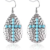 Silver Western Earrings Turquoise Earrings for Women Boho Chic Clothing Western Jewelry for Women Outfit Country Concert Outfits Cowboy Chic Rodeo Outfit Shirts Dress Accessories