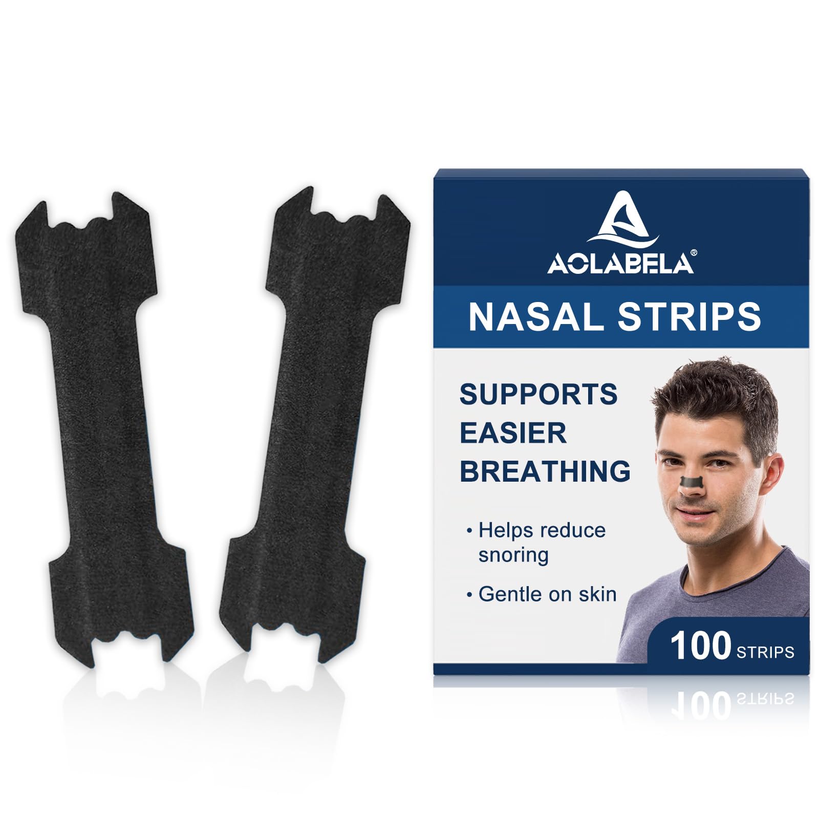 View 1 of 100PCS Nasal Strips for Snoring, Nose Strips for Breathing, Snore Stopper, Nasal Congestion Relief, and Better Sleep Aid