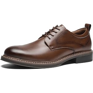Fortis Tread Men's Dress Shoes, Classic Plain Toe for Business Casual Wear | Oxford Shoes, Easy-Care Finish, Thermoplastic Ru