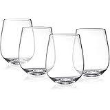 MEKBOK Premium Unbreakable Stemless Wine Glasses Set By Shatterproof Reusable Plastic Wine Cups - Looks like Real Glass - 15o