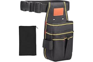 NEW B1919 Universal Small Tool Pouch, Small Tool Bag, Tool Pouch with Belt, Industrial Grade Thickened Wear-Resistant Oxford Cloth, 12 Storage Ports, Ideal for Electricians, Mechanics, Carpenters and More