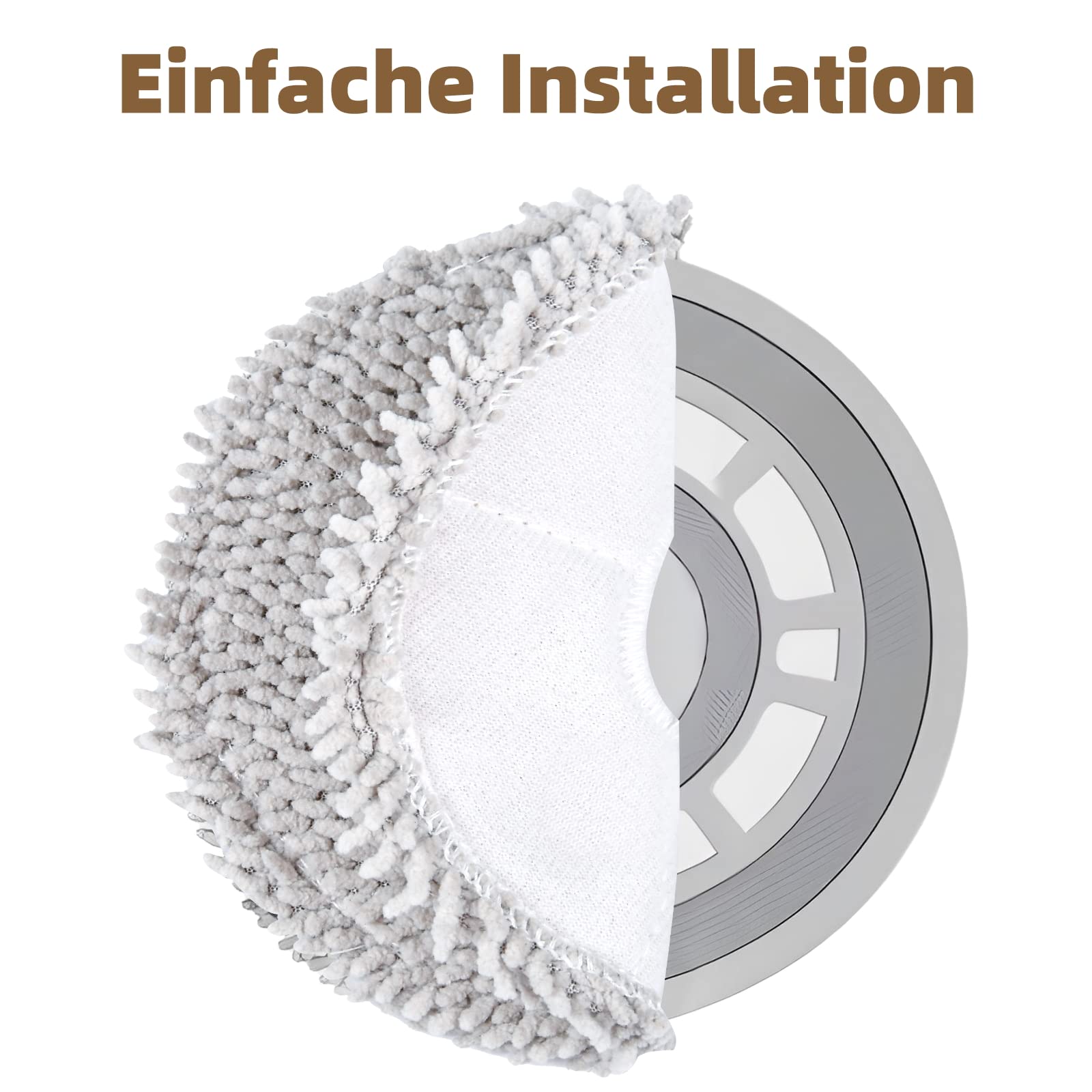 6 Stück Wischtücher für Dreame L10s Ultra Gen 2/Gen 3 /L10s Pro Ultra Heat/L20 Ultra/X40/X50 Ultra Complete Mova E30 Ultra/P50 Pro Ultra & Xiaomi X10+/X20+ Saugroboter, Mikrofaser Wischpad Zubehör 5