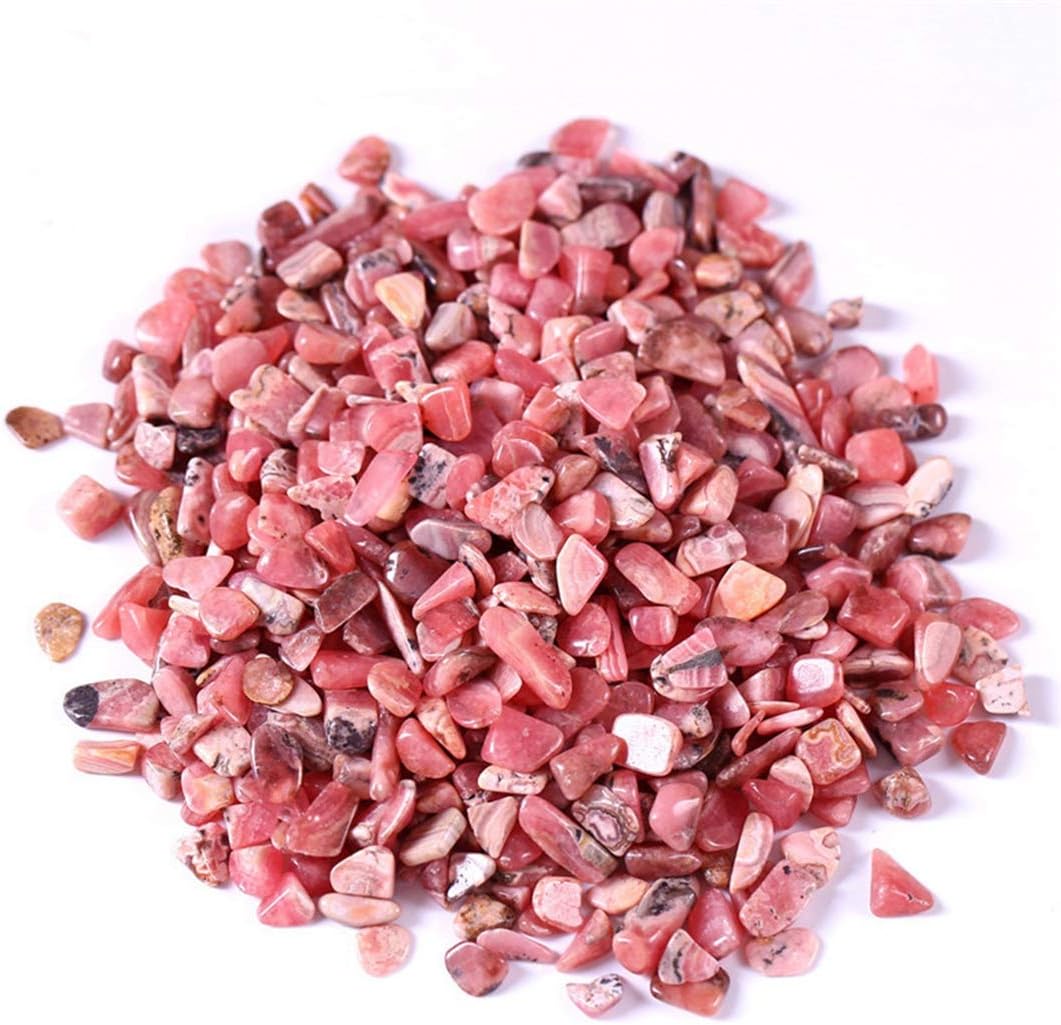 Indoor Fountains & Accessories - IMALY Rhodochrosite Tumbled Chips Stone Polished Crushed Healing Crystal Quartz Pieces Irregular Shaped Stones for Home Decorative Stones Vases Plants Succulents 0.5lb
