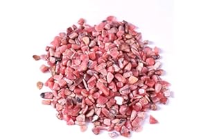 IMALY Rhodochrosite Tumbled Chips Stone Polished Crushed Healing Crystal Quartz Pieces Irregular Shaped stones for Home Decorative Stones Vases Plants Succulents 0.5lb