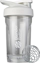 BlenderBottle Strada Shaker Cup 710ml White with BlenderBall Wire Whisk