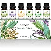 Essential Oils Set - Top 6 Aromatherapy Oils Gift Set, 6 Pack, 10ml (Peppermint, Tea Tree, Lavender, Eucalyptus, Lemongrass,