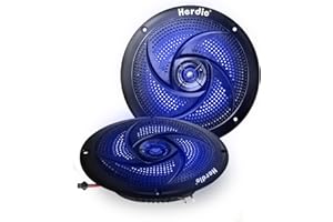 Herdio 6.5 Inch 240W Waterproof Marine Speakers - 2 Way Weather Resistant with LED Lights, and Low Profile Slim Style for Oou