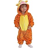 Unisex Baby Flannel Romper Animal Onesie For Toddler Costume Hooded Cartoon Outfit