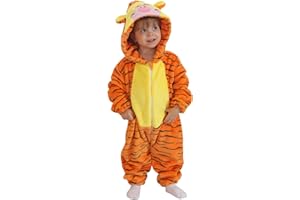 QSTYLE Unisex Baby Flannel Romper Animal Onesie For Toddler Costume Hooded Cartoon Outfit