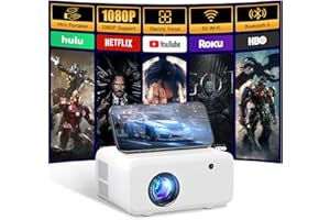 VISULAPEX Mini Projector with WiFi and Bluetooth - 2025 Upgraded, 1080p Video Supported, 13000L, HiFi Speaker, Long-Life Lamp, Multi-Device Compatible - Create Your Portable Home Cinema for Bedroom