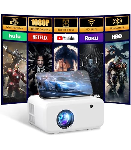 Amazon.com: Mini Projector with WiFi and Bluetooth - 2025 Upgraded