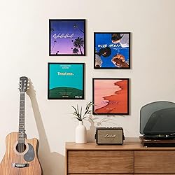 eletecpro 12.5x12.5 Black Record Frame, Sturdy and