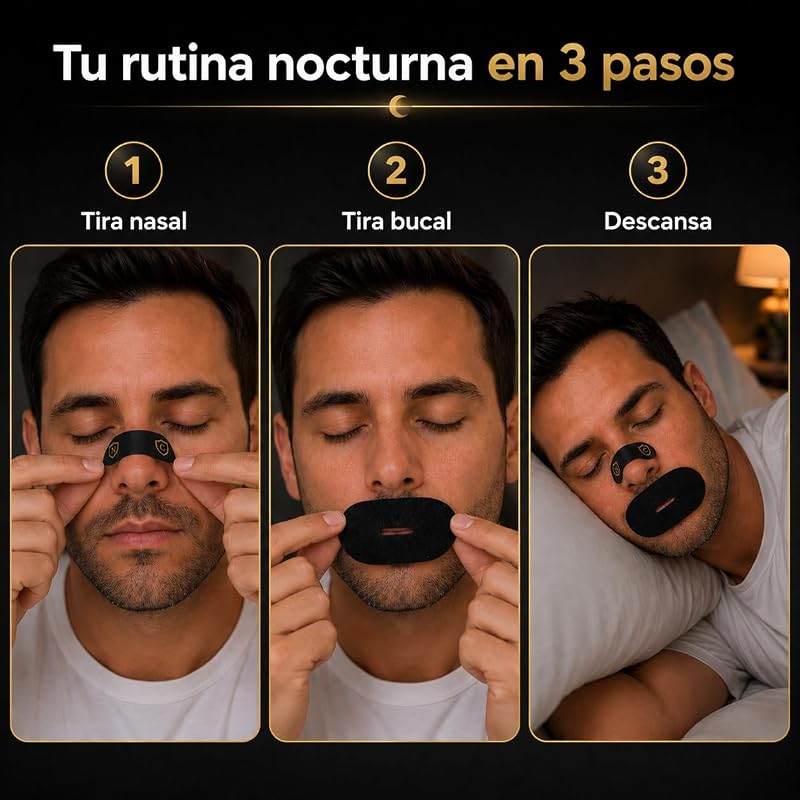 Tiras Nasales y Bucales para Dormir 60+60, Sistema 2en1 — foto 6 de 7