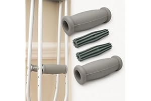 Crutch Solid Hand Grips Kit, Replacement Cushion Handles Medical Drive Cane Crutch Handgrips, 2 Pcs