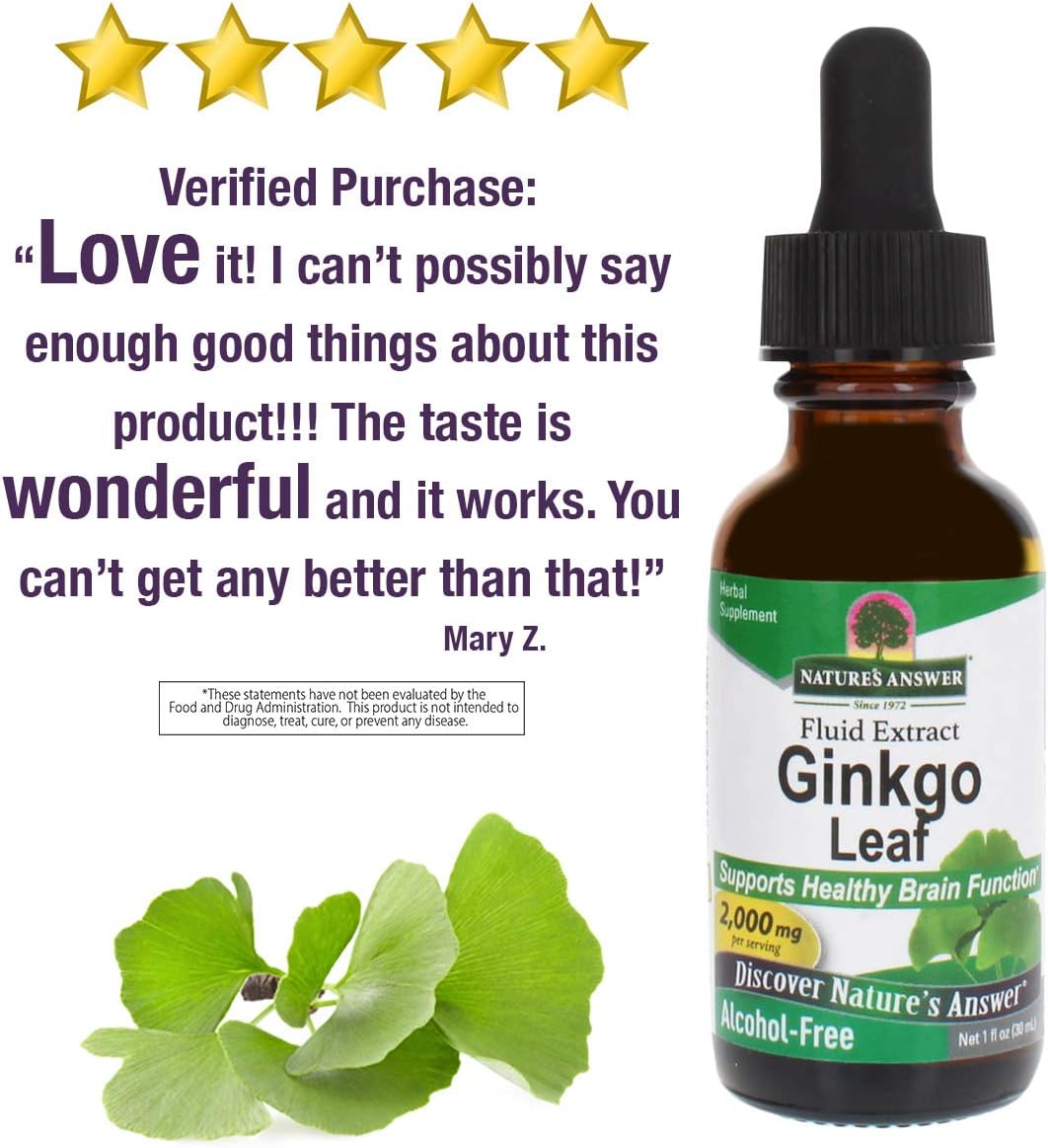 Nature's Answer Ginkgo Leaf, 1-Ounce Ginkgo Biloba Extract: Health & Personal Care