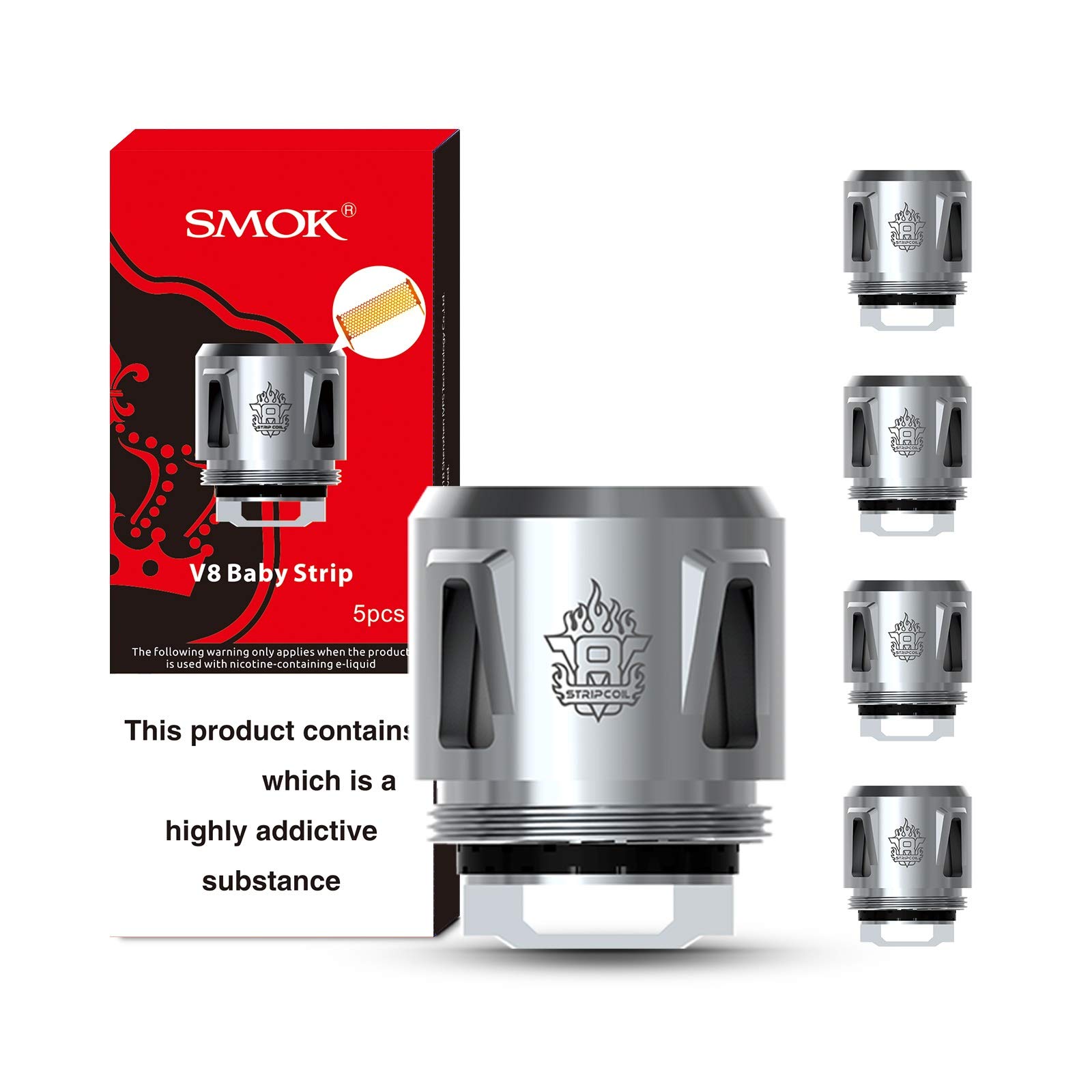 Smok TFV8 Baby Strip Coils, Pack of 5 - No Nicotine