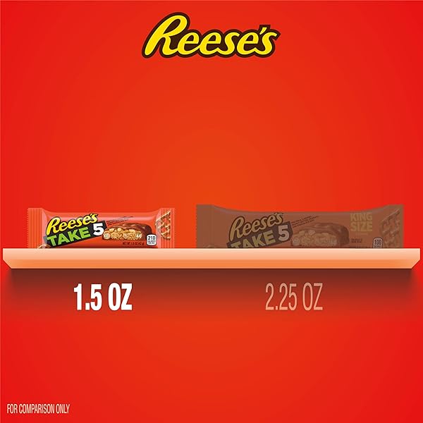 REESE’S TAKE 5 PRETZEL, PEANUT AND CHOCOLATE CANDY BARS, 1.5 OZ (18 COUNT)