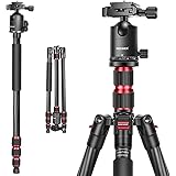 Neewer 79 Inches Carbon Fiber Camera Tripod Monopod with 2 Center Axis, 360 Degree Ball Head, 1/4 inch Quick Shoe Plate and B