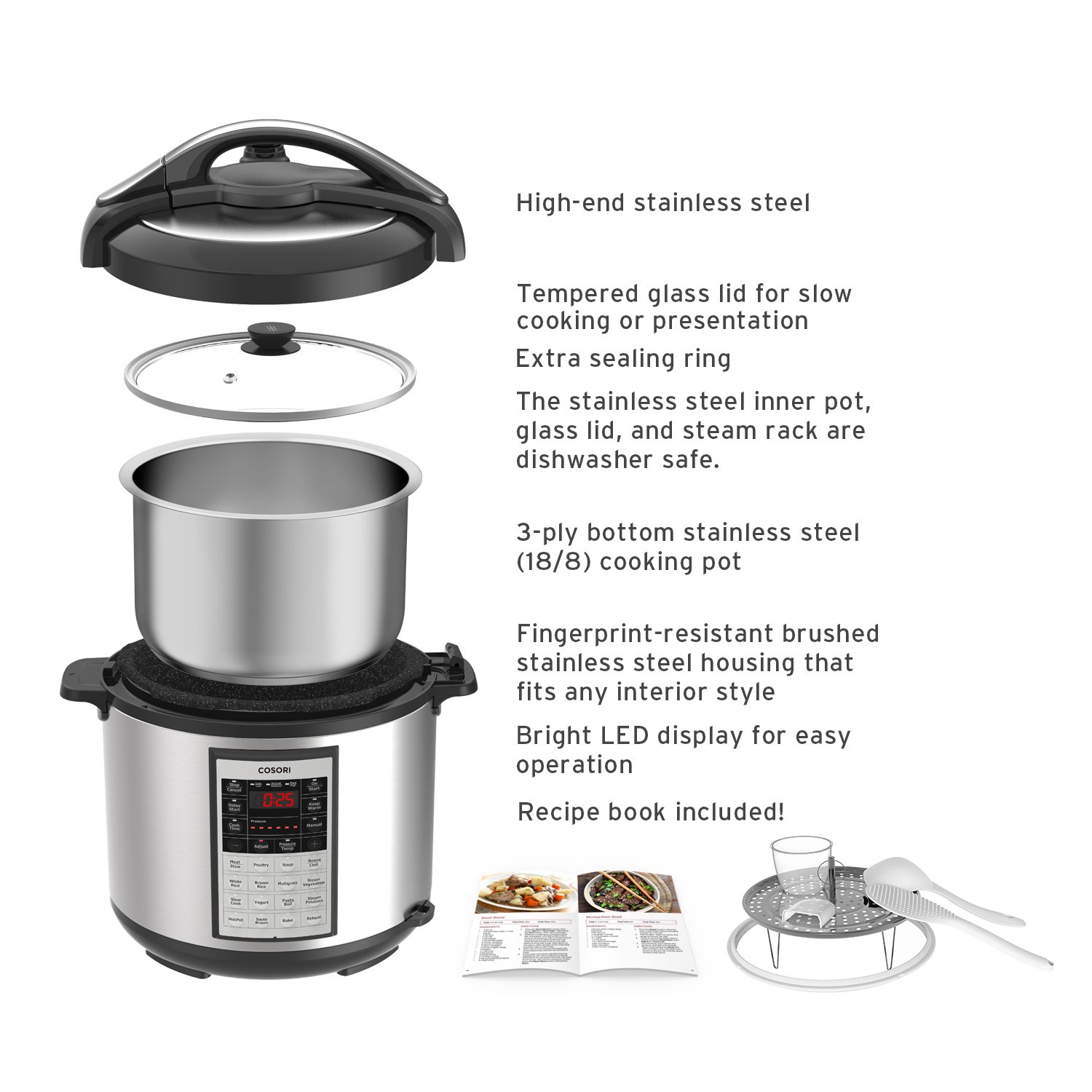 COSORI CP018PC 8Qt 8in1 Electric Pressure Cooker with Instant