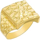 Floreo 10k Yellow Gold 11.5mm Solid Square Nugget Ring