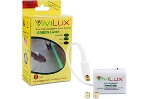 ViviLux 3-in-1 Rechargeable Green Laser System for Sewing & Quilting – Adjustable Line, Crosshair, and Dot Laser Heads, Hook and Loop Tape Mount