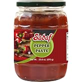 Sadaf Mild Pepper Paste - Pepper Paste for Cooking &amp; Food Flavoring - Spread - Pasta Sauce - Kosher &amp; Halal - 23.6 oz Jar