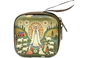 Catholic Rosary Pouches Coin Purses Beads Holders Bag with Zippers Religious Jewelry Storage Box for Necklace Prayer Bag
