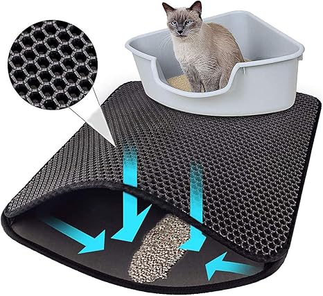 Aurrako Tapis Litiere Chat Nid D Abeille Double Couche Materiau Eva Pour Le Piegeage De La Llitiere Avec Tapis Bac A Litiere En 45x60cm Amazon Fr Animalerie