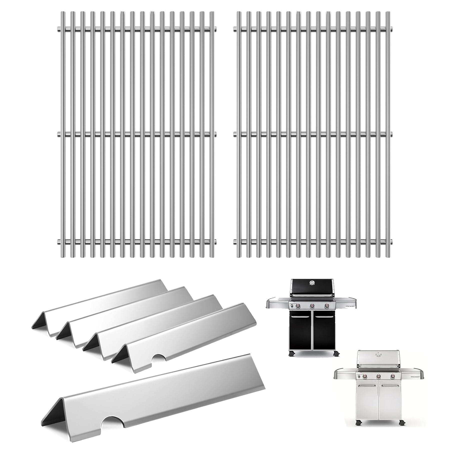 Photo 1 of Genesis Grill Replacement Parts 7524 7528 Grates 7621 7620 Flavorizer Bars for Weber Genesis 300 Grills with Front Controls Knobs, Genesis 300 310 330 E330 E310 S310 S330 EP330 S320 E320 Grill Parts