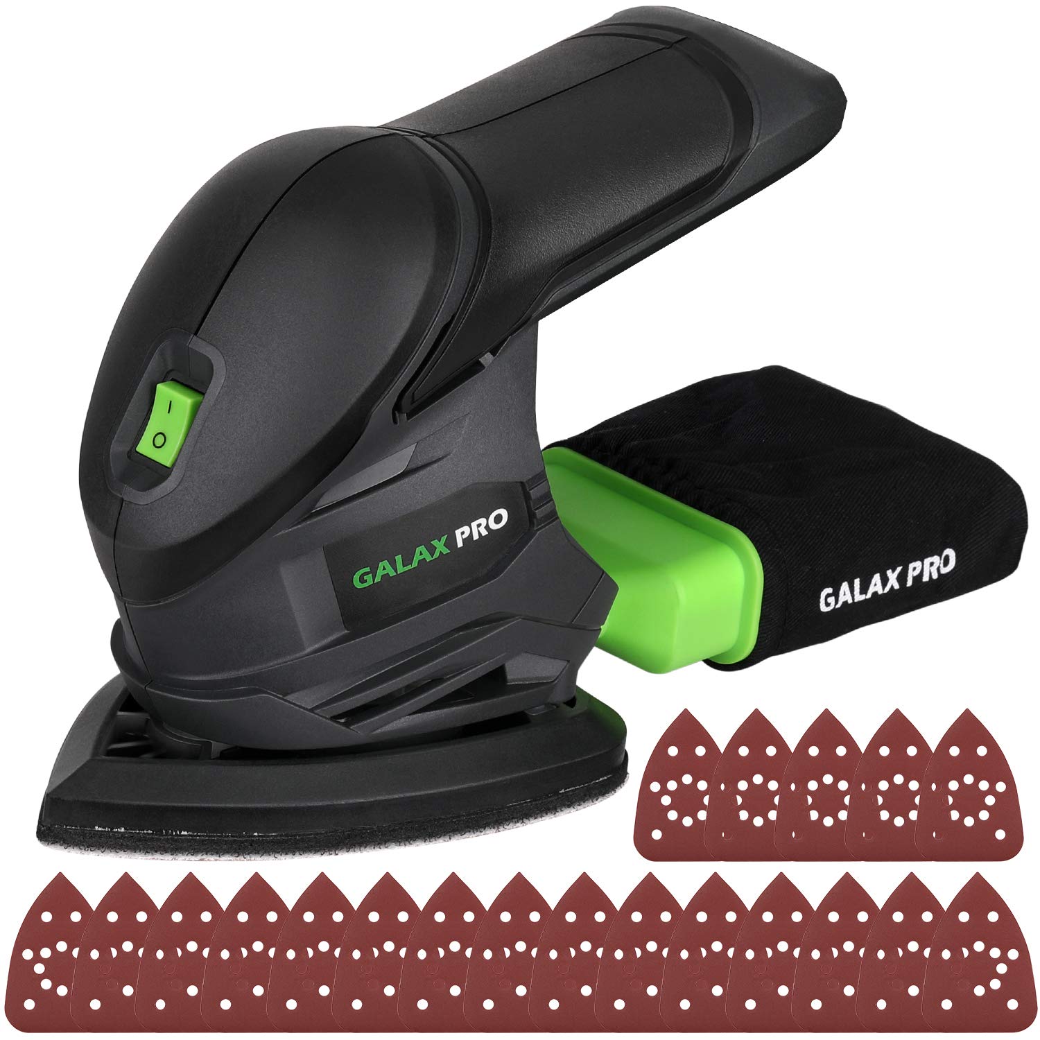 GALAX PRO Cordless Sander 20V, 20Pcs Sandpapers,12000 RPM Sanders with Dust Collection System for Tight Spaces Sanding in Home Decoration- Tool Only