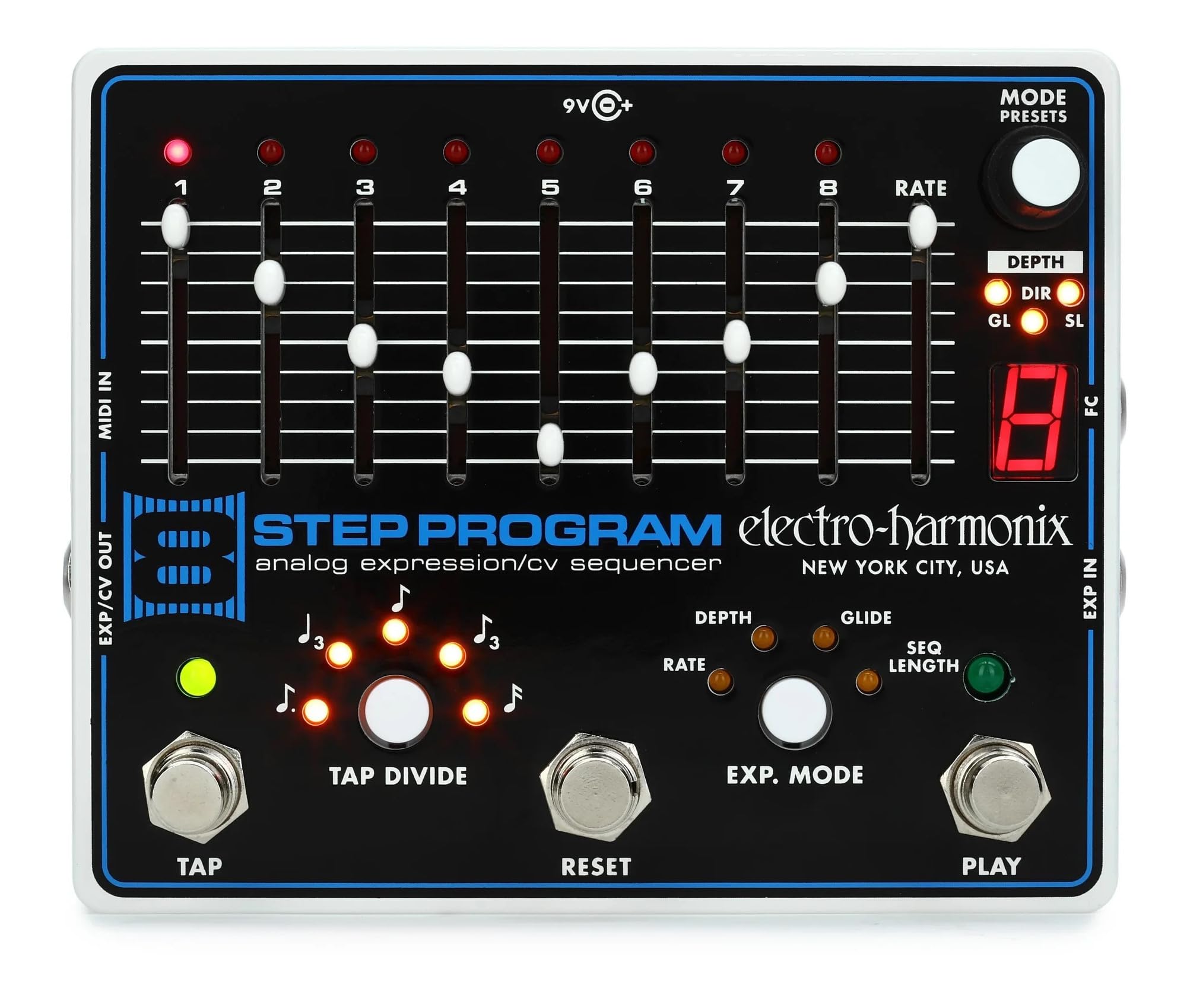 Electro-harmonix 8-Step Program Analog Expression CV Sequencer for Guitars, 8-step, Model 8STEP