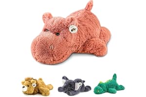 YOUBLEK 16" | 2 Pounds Pink Hippo Weighted Stuffed Animals,Sensory Comfort Plush Throw Pillow Toy,Kawaii Plushies Hugging Toy Gifts for Kids & Adults (Hippopotamus, 16 inch 2 Pounds)
