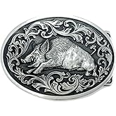 CL&J BB Hog Pig Belt Buckle Wild Animal Western Cowboy Cowgirl Native American Motorcyclist (HOG4S)