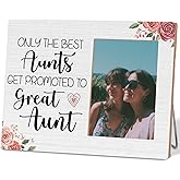 Hkclccf Aunt Picture Frame,Only the Best Aunts Get Promoted to Great Aunt Picture Photo Frame,4x6 Picture Frame