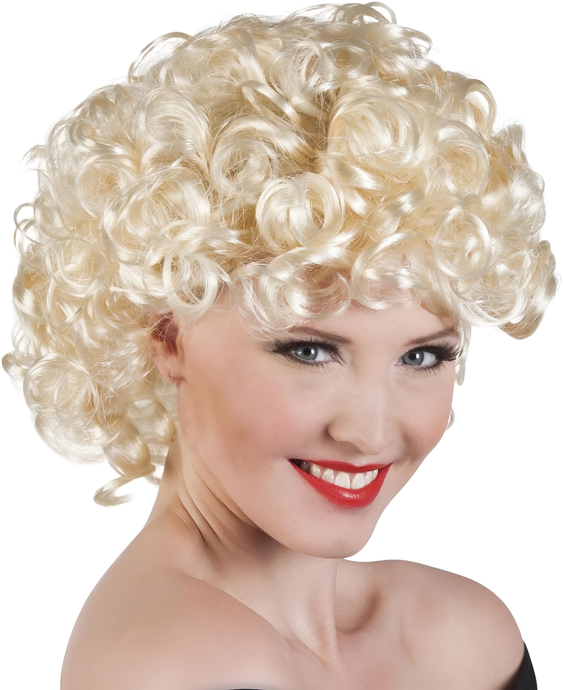 Boland Sandy Blonde Curly Wig for Adults – 80s Costume Hairpiece with Tight Curls – Fancy Dress Party Accessory for Women – One Size Fits Most – Ideal for Grease or Retro Themed Events