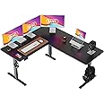 BANTI L-Shaped Standing Desk - 63 x 55 Inch Adjustable Corner Standing Desk with Charging Station - L Shape Sit Stand Table with Memory Controller, Splice Board for Home Office