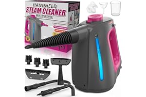 LYSOFORM Steam Cleaner Handheld Steam Cleaner - Multipurpose Upholstery Steamer for Cleaning(Lockable for Continuous Steam), with 11 pcs Accessories, 18.6oz Big Capacity, Steam Cleaner for Home, Grout and Car