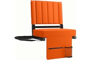 Besunbar Stadium Seat for Bleachers with Back Support and Wide Padded Cushion Stadium Chair, Includes Shoulder Strap and Cup Holder
